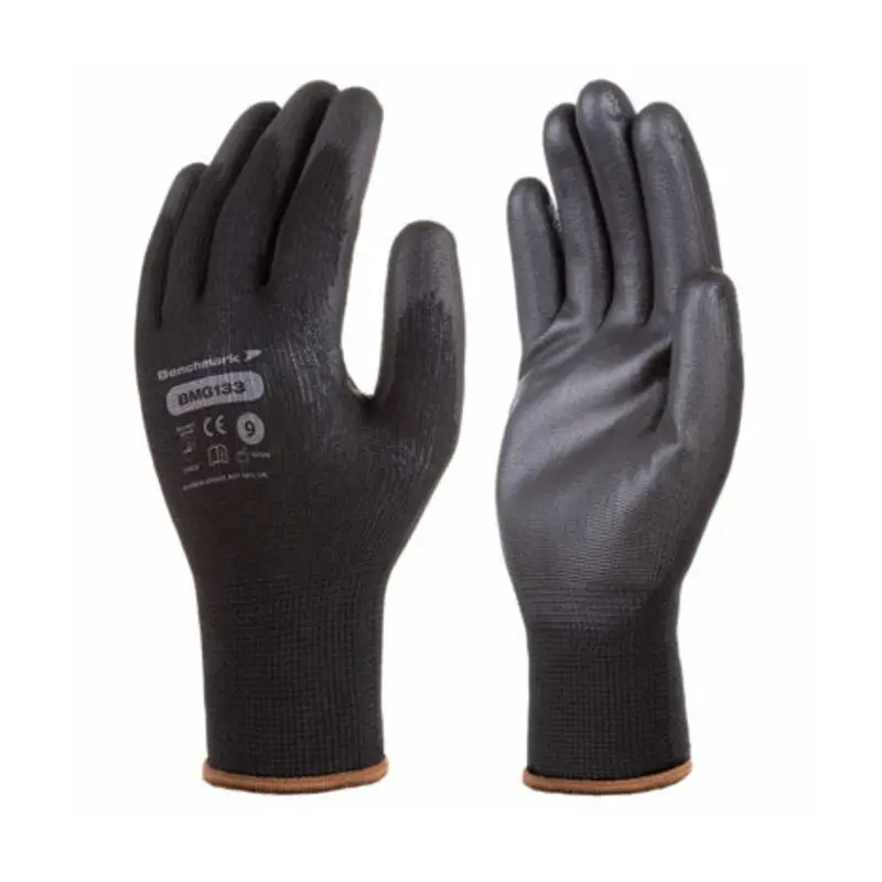 Benchmark Size 7/S - BMG133 Polyester/Polyurethane Multi Purpose Gloves - Black