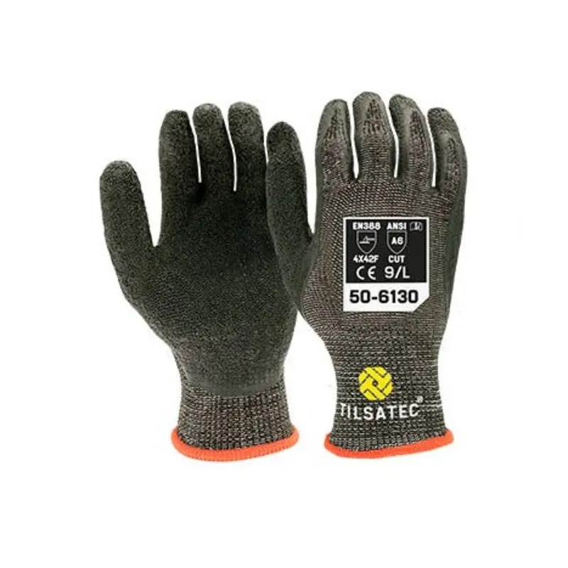 Tilsatec Size 7/S 50-6130 Cut Protection Gloves - Black Liner/Black Coating