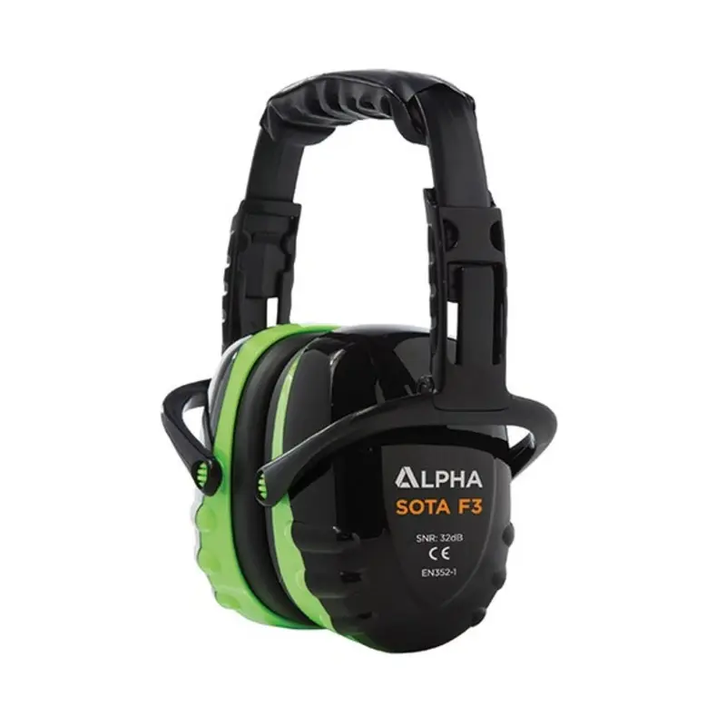 Alpha Solway 32dB Black/Green High Attenuation Headband Ear Defender