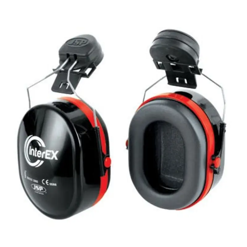 JSP 28dB Black/Red Inter EX Helmet Mounted Ear Defender