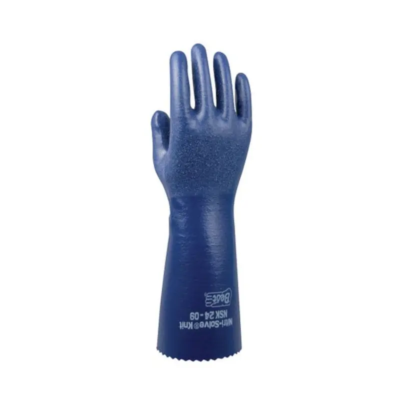 Showa Size 11/XL Nitrile Cotton Chemical Protection Gloves - Blue
