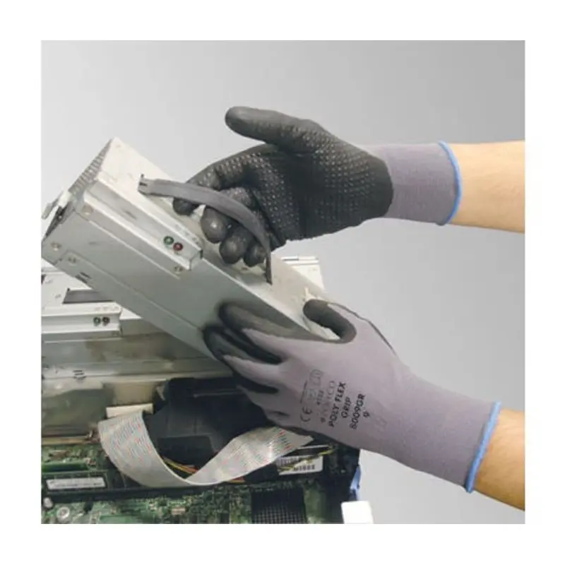 Polyco Size 10/XL - Polyflex Nylon/Nitrile Dot Palm Mechanical Gloves - Grey