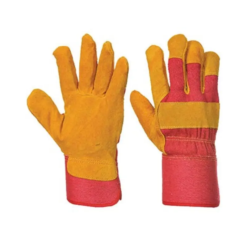 Portwest Size 10/XL - Polyester/Cotton Fleece Lined Rigger Gloves - Red