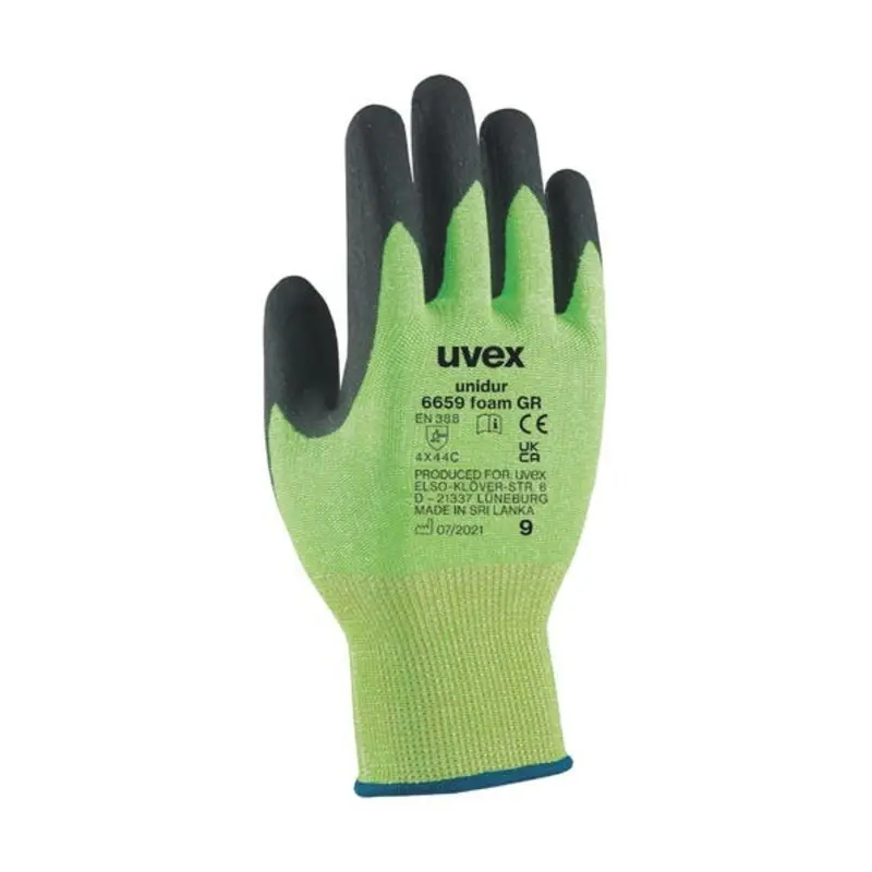 UVEX Size 10/XL Unidur 6659 Fibre Glass Mechanical Gloves - Green/Black
