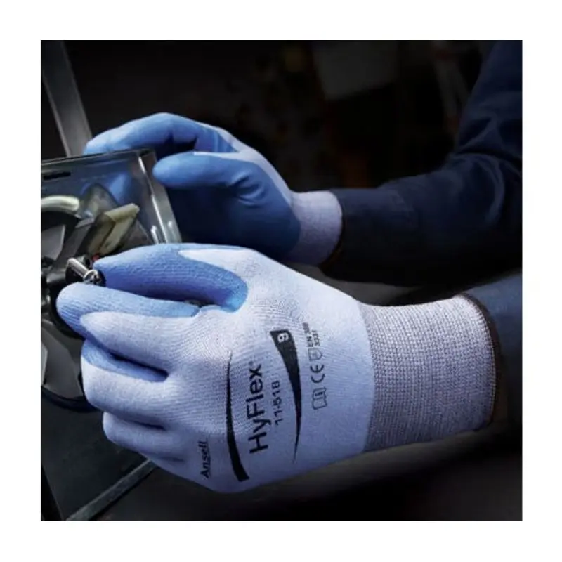 Ansell Size 10/XL - HyFlex 11-518 Polyurethane Mechanical Gloves - Blue