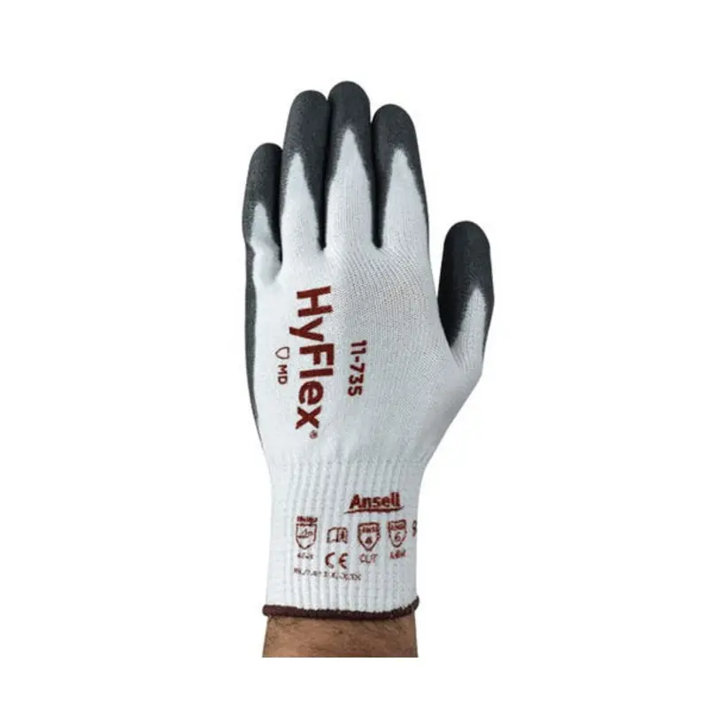Ansell Size 10/XL - HyFlex 11-735 Polyurethane Mechanical Gloves -White/Black