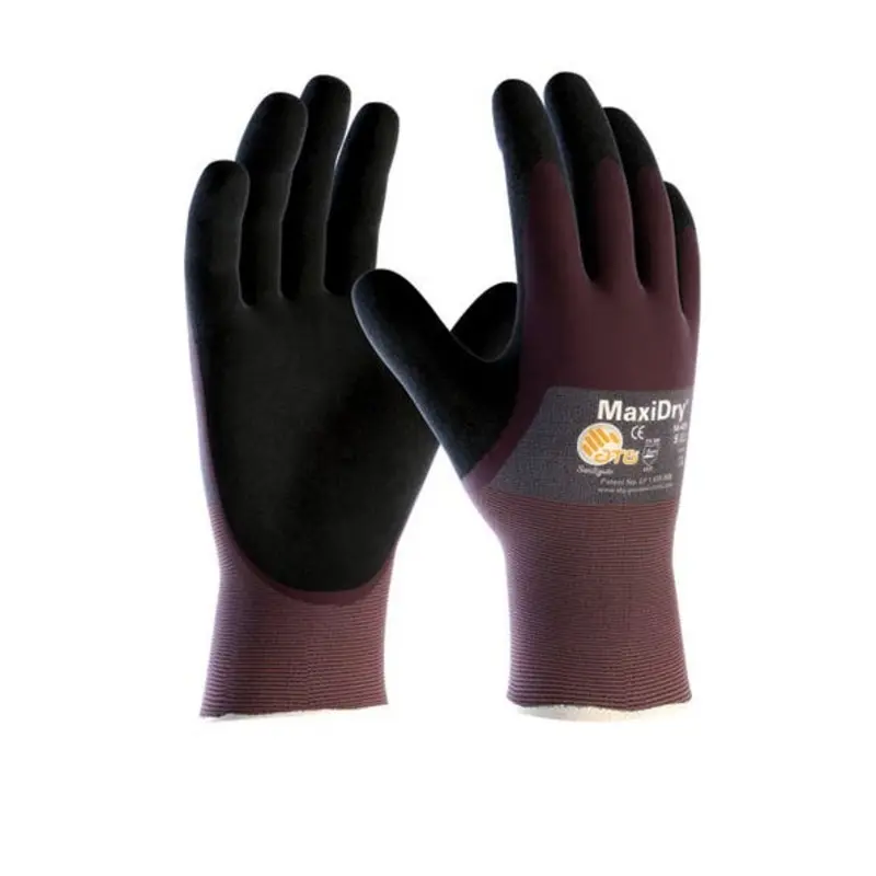 ATG Size 10/XL - MaxiDry Nylon/NBR Mechanical Gloves - Purple/Black/Grey