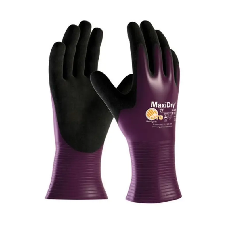 ATG Size 10/XL - MaxiDry Nylon/NBR Mechanical Gloves - Purple/Black/Neutral