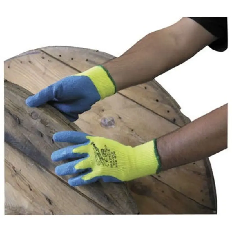 Polyco Size 10/XL - Matrix Hi Viz Thermal Crinkle Latex Mechanical Gloves - Blue/Yellow