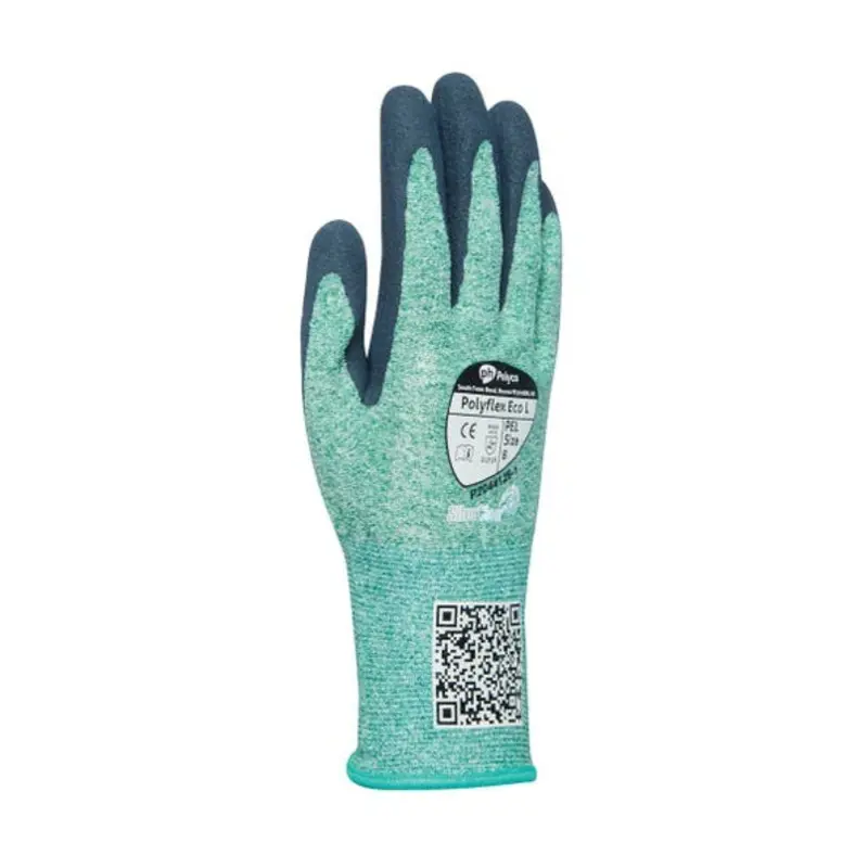 Polyflex Size 10/XL - Polyflex Eco Sandy Latex General Handling Gloves - Green/Blue