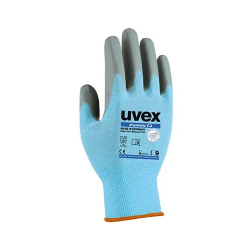 UVEX Size 10/XL Phynomic C3 Polyamide/Elastane/HPPE Mechanical Gloves - Sky Blue/Grey