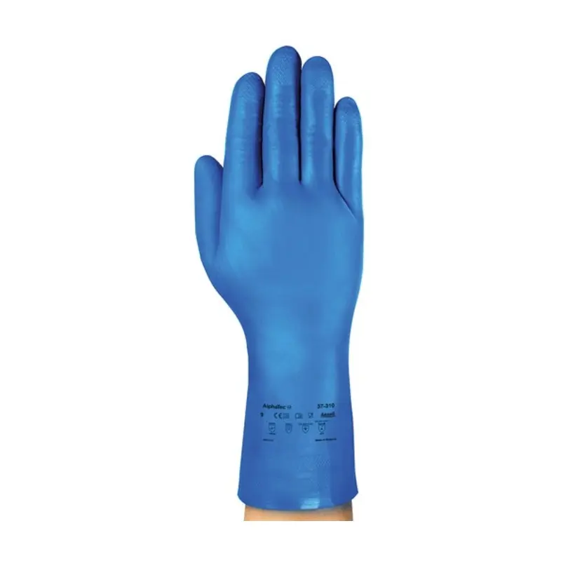 Ansell Size 10/XL - 37-310 Blue Nitrile Chemical Protection Gloves