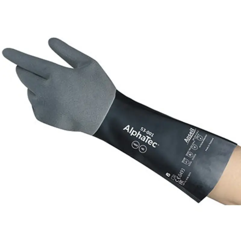 Ansell Size 10/XL - Neoprene/Nitrile Chemical Protection Gloves - Black