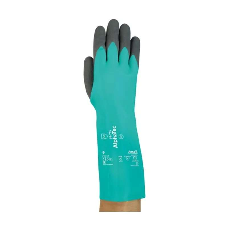 Ansell Size 10/XL - Nitrile Shell Barrier Chemical Protection Gloves - Green/Grey