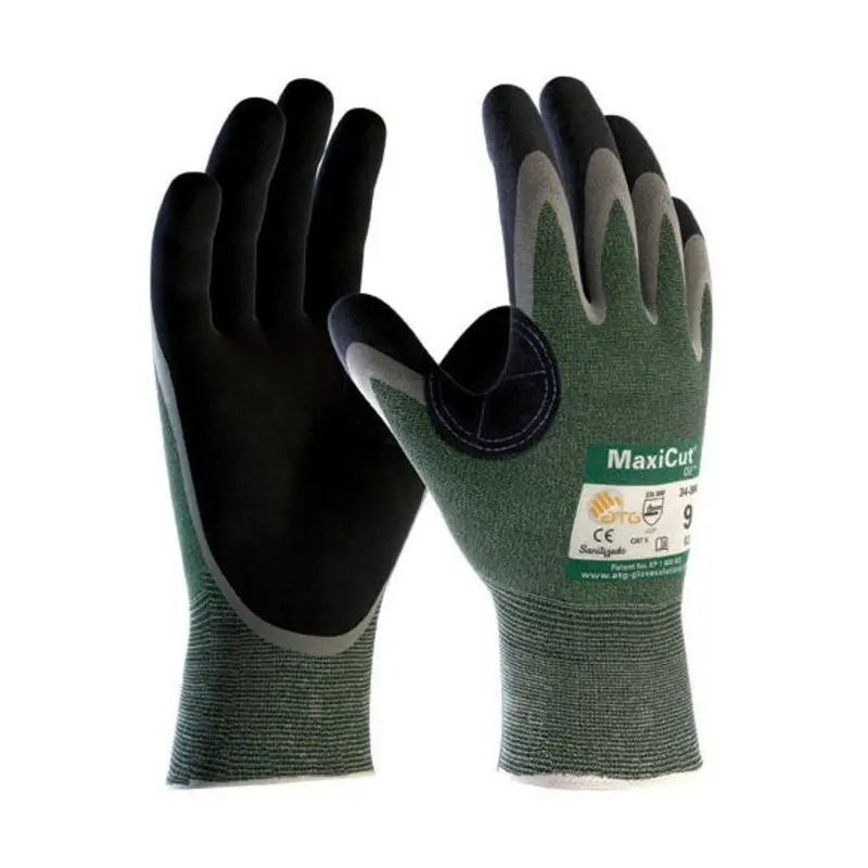 ATG Size 10/XL- GREENLINER NBR/Nylon/Polyester Mechanical Gloves - Grey/Black/Green