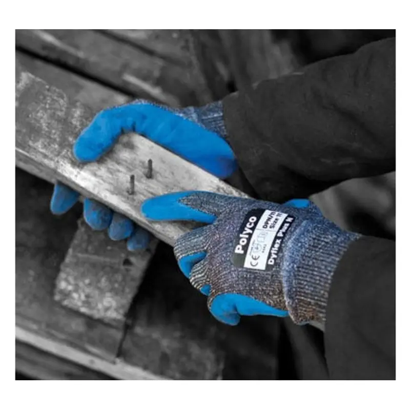 Polyco Size 10/XL - Dyflex Plus Nitrile Cut Resistant Gloves - Grey/Blue