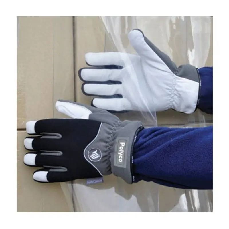 Polyco Size 10/XL - Leather Cold Handling Gloves - Black/Grey
