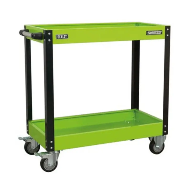 Sealey 2-Level Heavy-Duty Hi-Vis Green Workshop Trolleys  | MSC Industrial Supply Co.