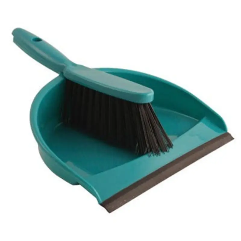 Bentley Soft Bristle Green Plastic Dustpan & Brush Set