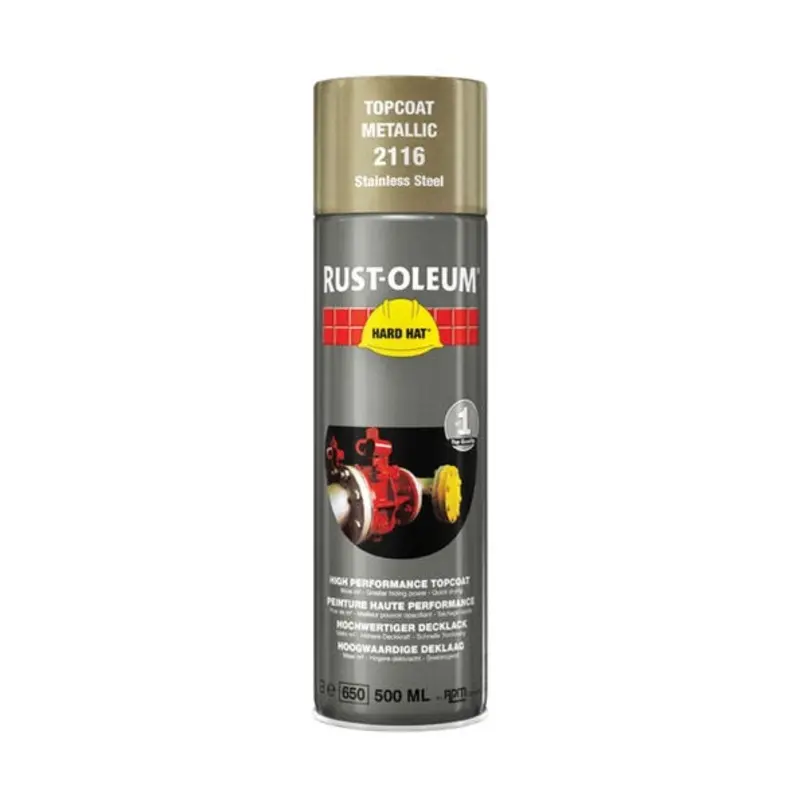 Rustoleum 500ml Hard Hat Topcoat - Stainless Steel