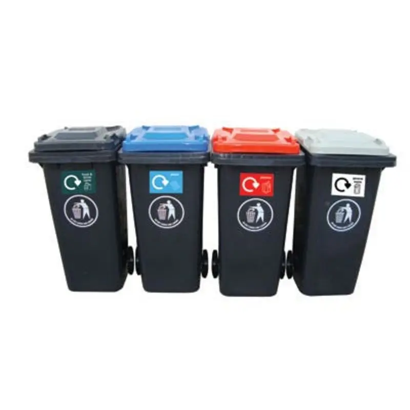 Pro-Source 120L Blue For Paper Recycling Wheeled Bin