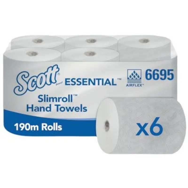 Scott 6 x 190m White Slimroll Hand Towels