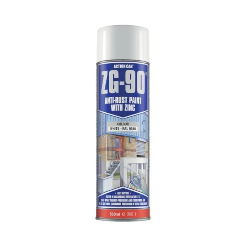 Action Can 500ml Zg-90 Anti Rust Paint With Zinc White Aerosol