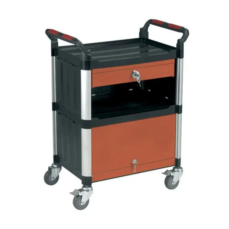 Barton Storage 4 Shelf Trolley With Draw & Cabinet