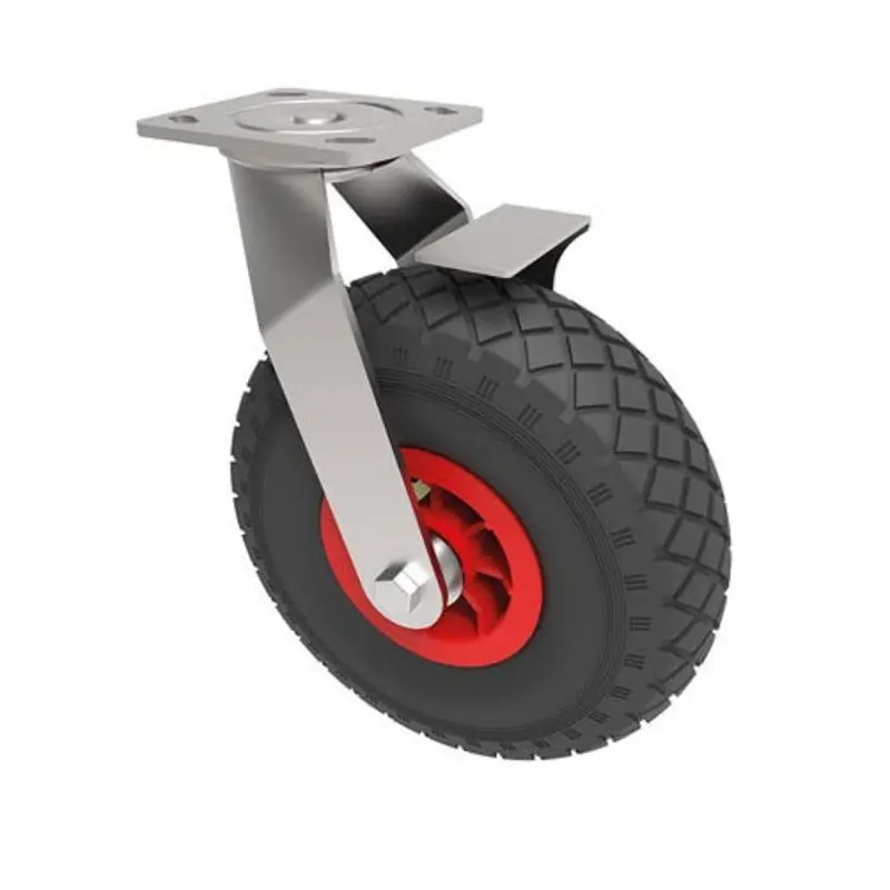 BIL 260mm Braked Castor Puncture Proof Plastic 150Kg