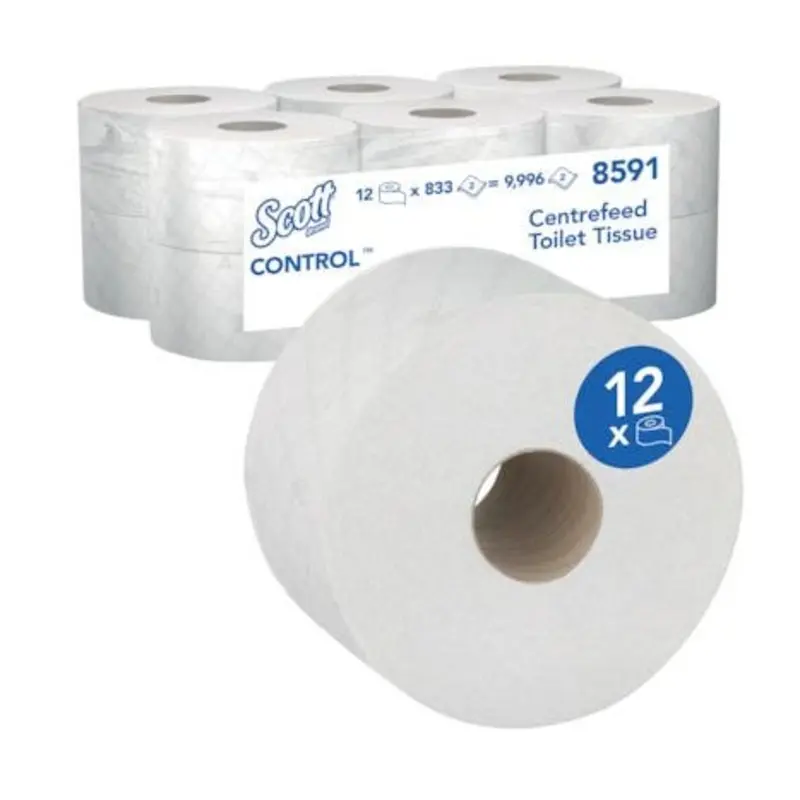 Scott 12 Rolls Control Centrefeed Toilet Tissue