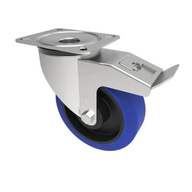 BIL 100mm Medium Duty Braked Castor Rubber 250Kg
