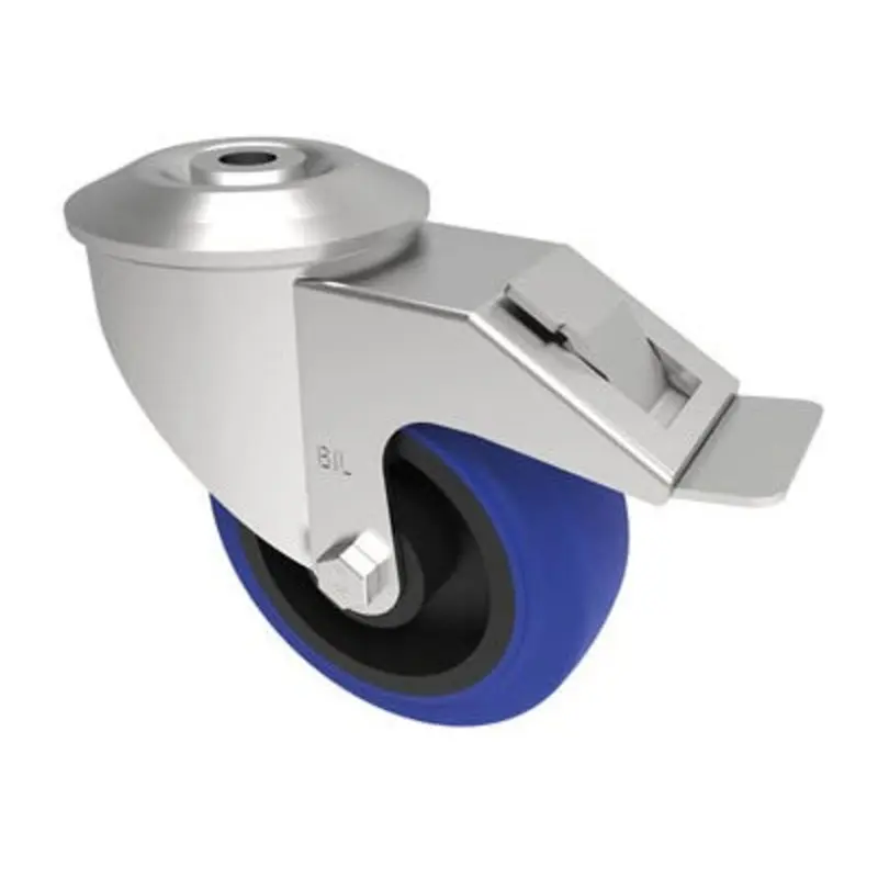 BIL 100mm Medium Duty Braked Castor Rubber 400Kg