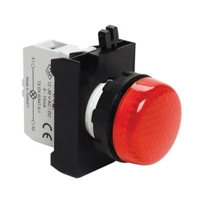 EMAS Red Led 12-30V AC/DC Pilot Light