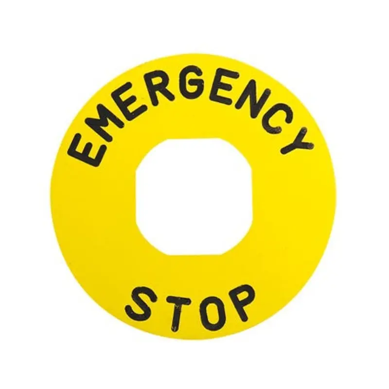 EMAS E Stop Disc 60mm Emerency Legend Plastic