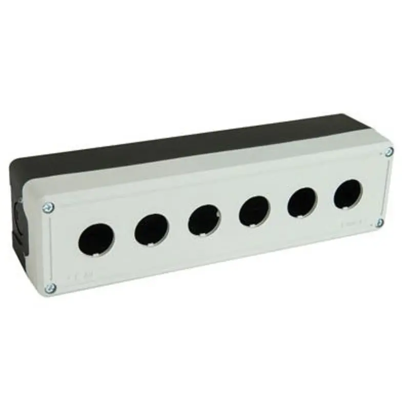 EMAS 6 Holes Empty 22mm IP65 Grey and Black Control Box
