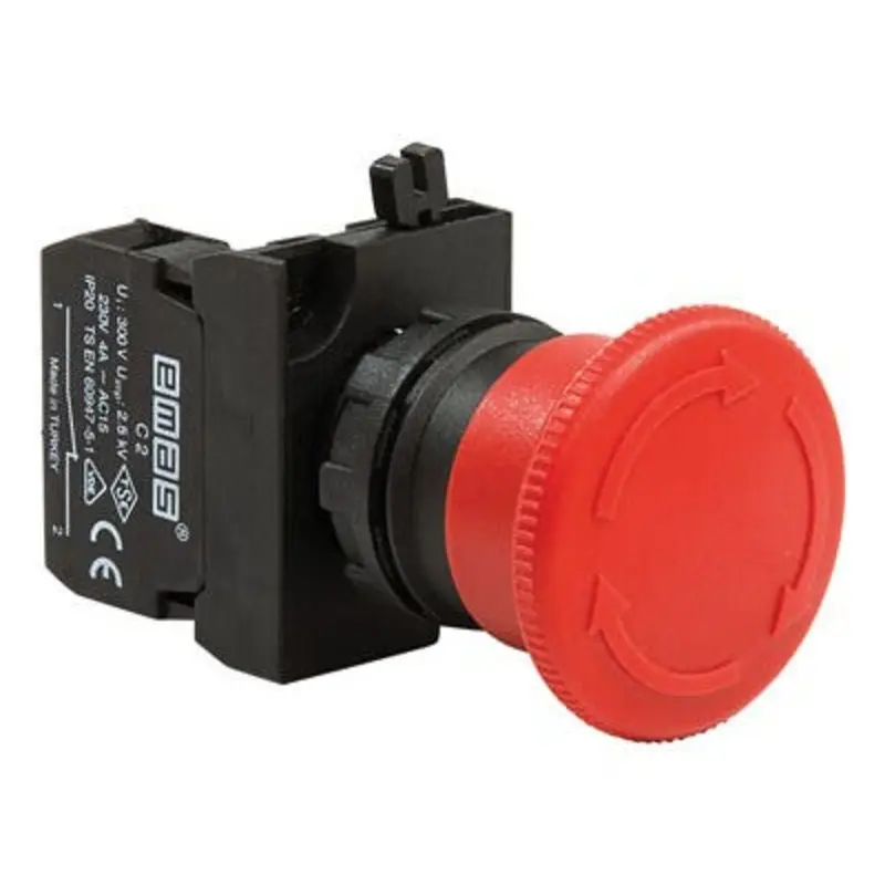 EMAS 22mm M Series Metal 1 Hole CP200E Yellow-Grey Control Box Emergency Stop