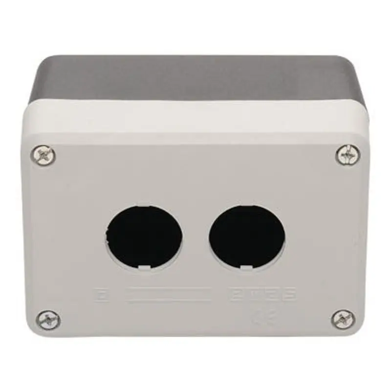 EMAS 2 Holes Empty 22mm IP65 Grey and Black Control Box