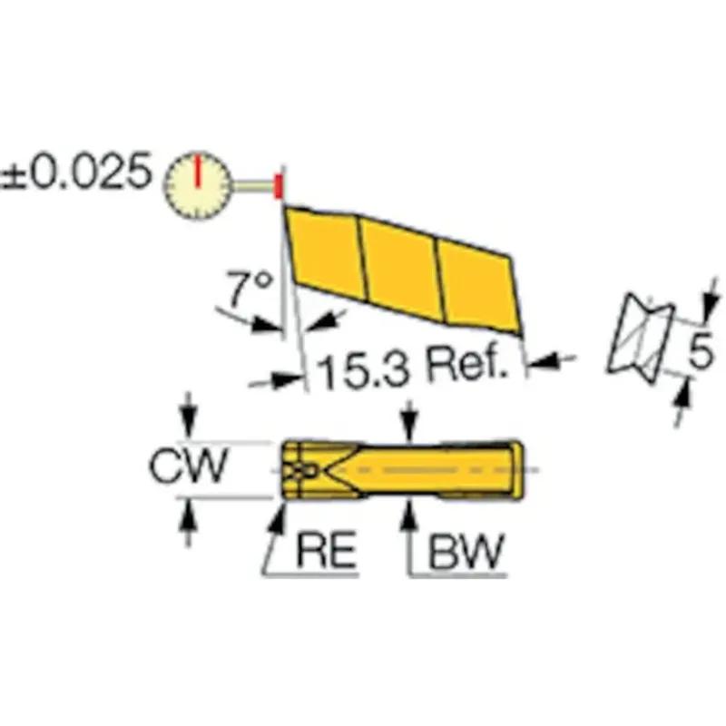 Iscar GIP 3.00E-0.20 IC808 Grooving and Turning Insert