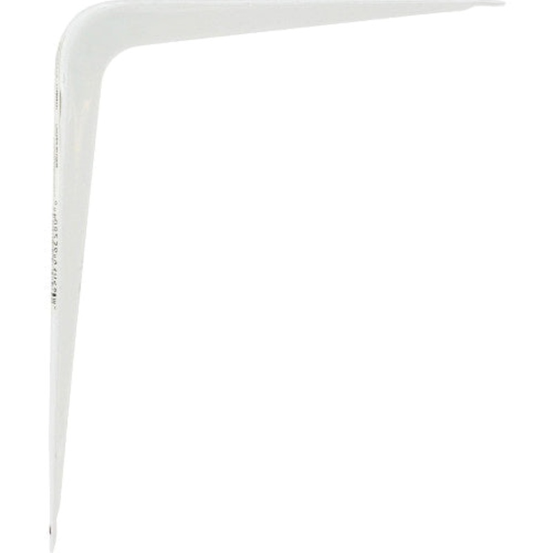HARDWARE ESSENTIALS 852173 Shelf Bracket, 5 in L, 6 in W, Steel, White, 100 lb Weight