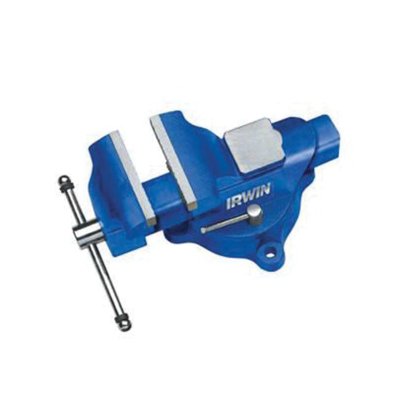 Irwin 226304ZR Heavy-Duty Workshop Vise, 4 in W Jaw, 3 in Jaw Opening, 2.2 in D Throat, Steel Jaw