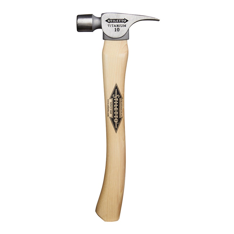 STILETTO FH10C Framing Hammer, 10 oz Head, Titanium Head, Hickory Wood Handle, 14-1/2 in OAL