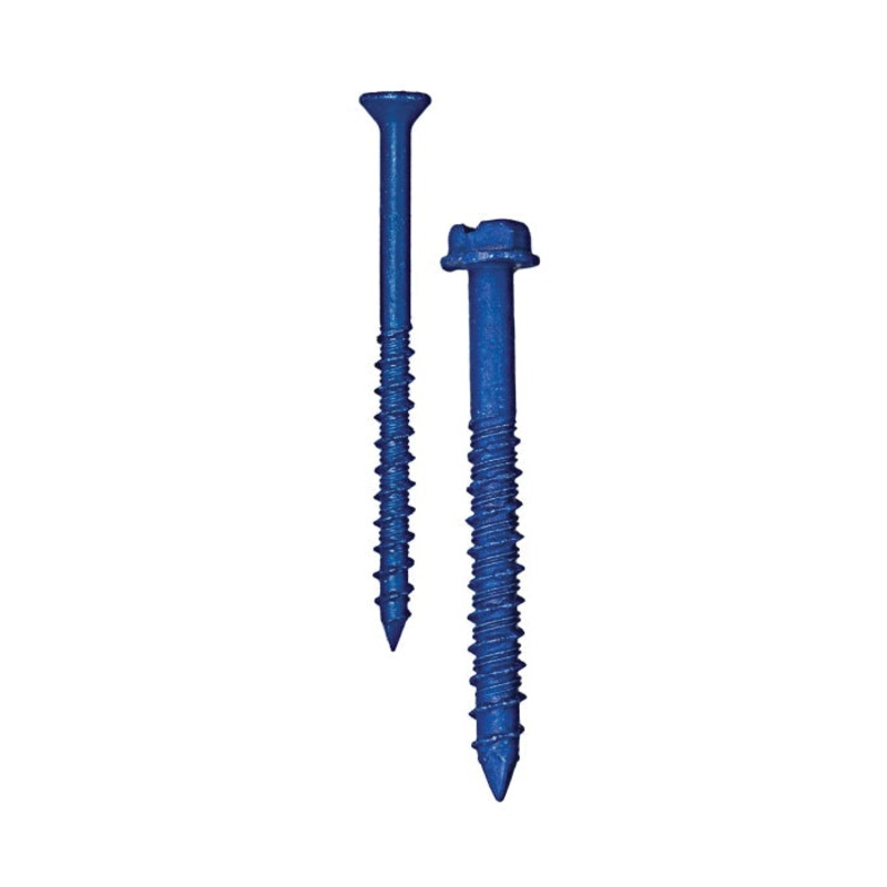 Tapcon 28350 Concrete Screw Anchor, 3/16 in Thread, 1-1/4 in OAL, Flat, Hex Head, Star Drive, Climaseal-Coated