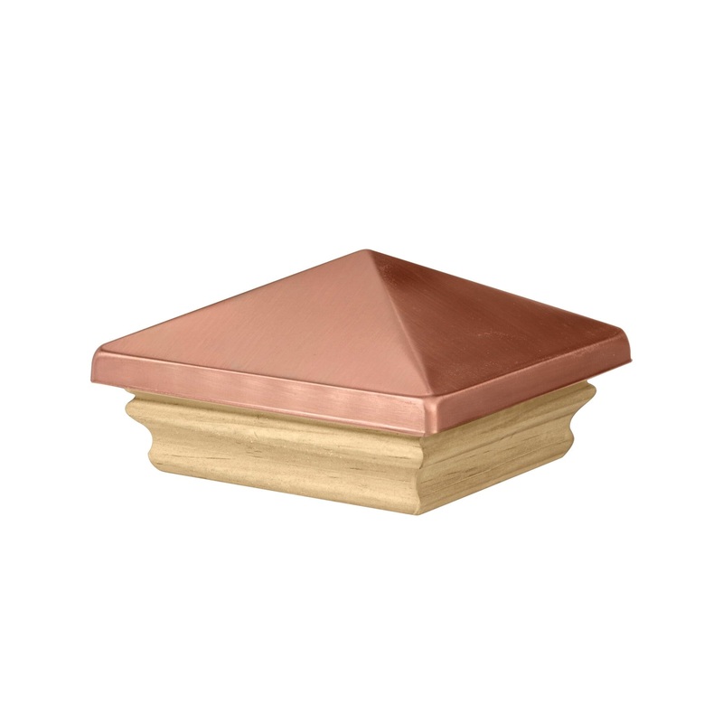 WADDELL 220 Pyramid Post Cap with Pine Base, Aluminum, Copper